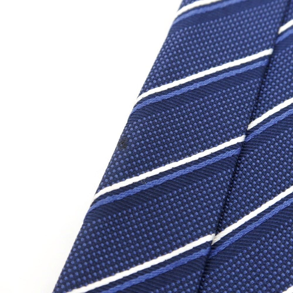 [Used] Emporio Armani EMPORIO ARMANI Silk Striped Tie Navy x White [Condition Rank B] [Men&