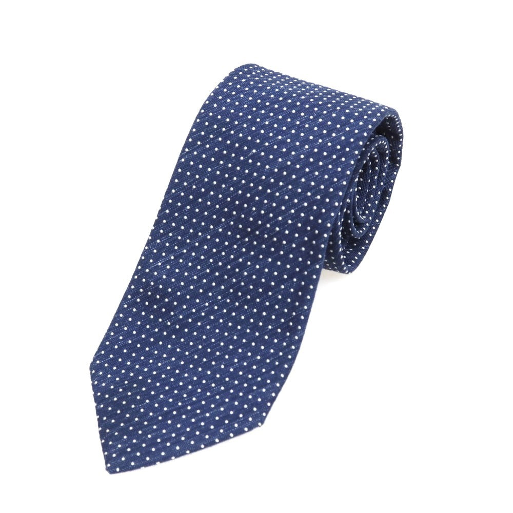 【中古】ダニエル スタイル ユニット DANIEL STYLE UNIT 3.0 シルク ドット柄ネクタイ ネイビーxホワイト【 状態ランクC 】【 メンズ 】 [DPD]