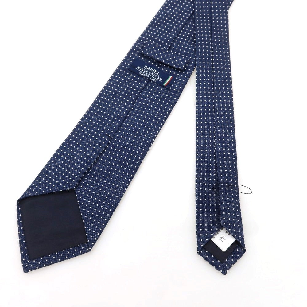 【中古】ダニエル スタイル ユニット DANIEL STYLE UNIT 3.0 シルク ドット柄ネクタイ ネイビーxホワイト【 状態ランクC 】【 メンズ 】 [DPD]
