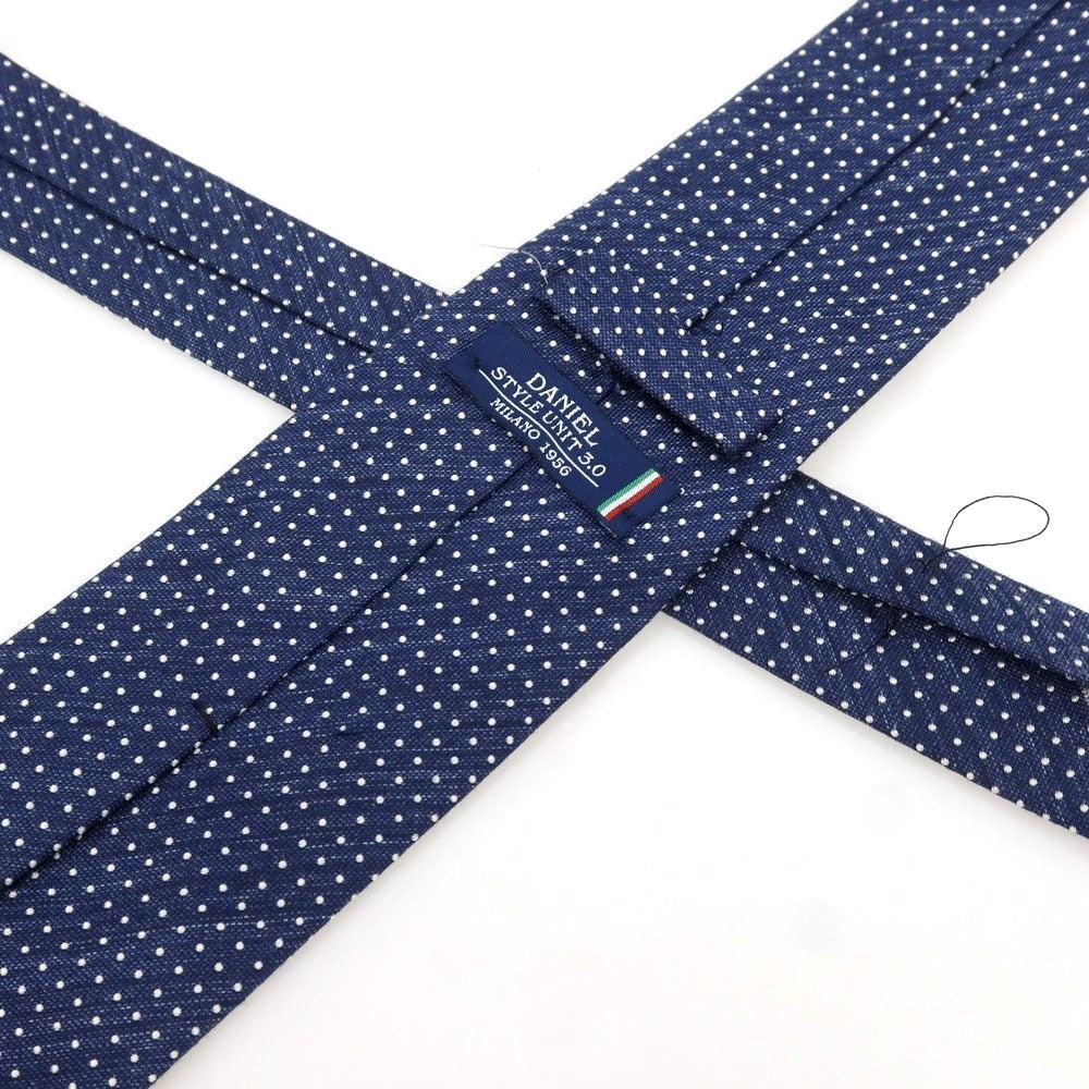 【中古】ダニエル スタイル ユニット DANIEL STYLE UNIT 3.0 シルク ドット柄ネクタイ ネイビーxホワイト【 状態ランクC 】【 メンズ 】 [DPD]