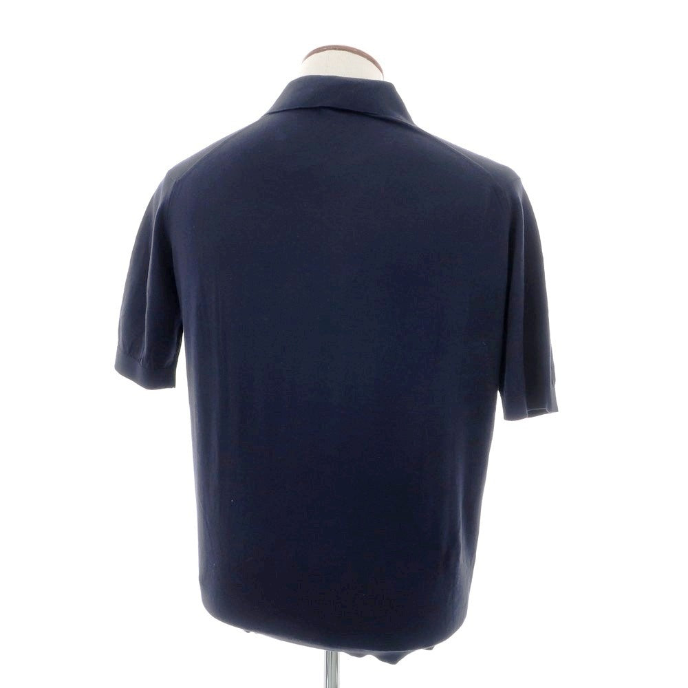 [Used] John Smedley JOHN SMEDLEY High gauge Sea Island cotton short sleeve polo knit navy [M] [Condition rank A] [Men&