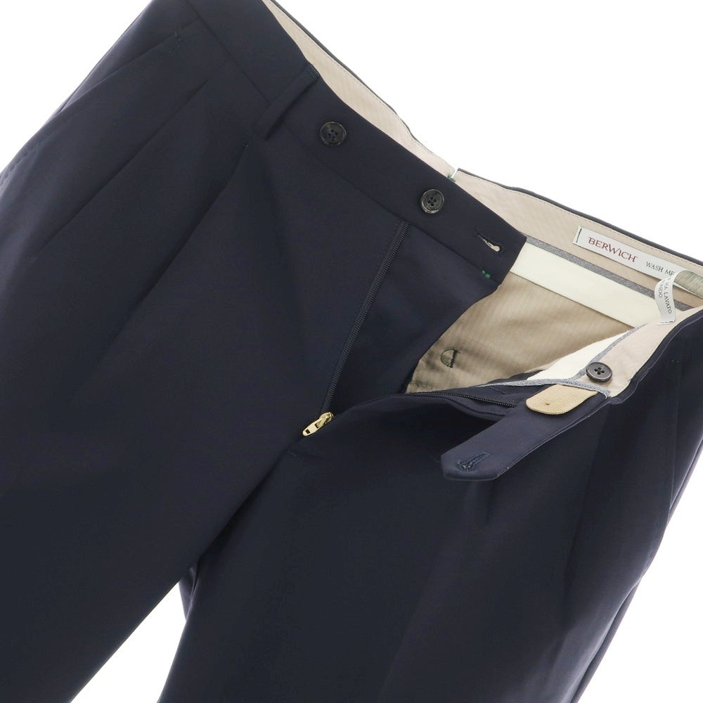 [Used] BERWICH Stretch Wool Dress Slacks Pants Navy [46] [Condition Rank A] [Men&