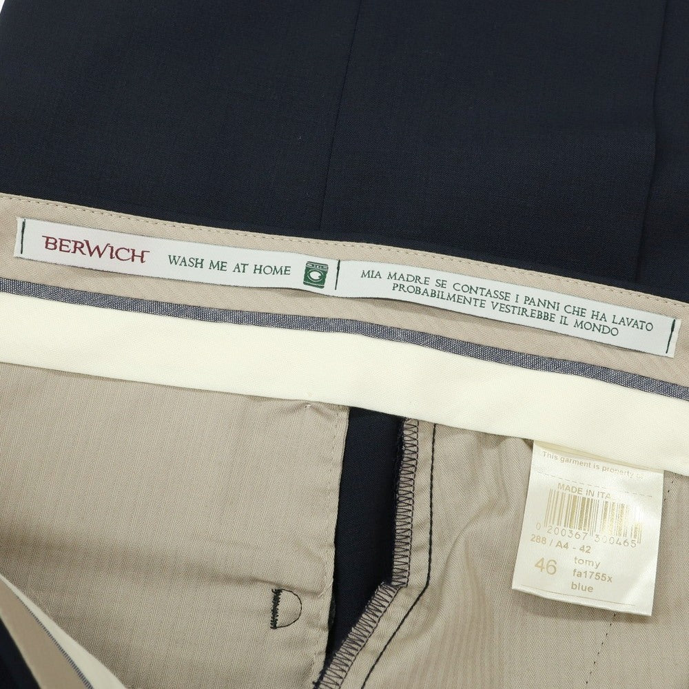 [Used] BERWICH Stretch Wool Dress Slacks Pants Navy [46] [Condition Rank A] [Men&