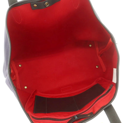 【中古】クルーツ CROOTS ゴム引きコットン トートバッグ ネイビーxブラウン【 状態ランクA 】【 メンズ 】