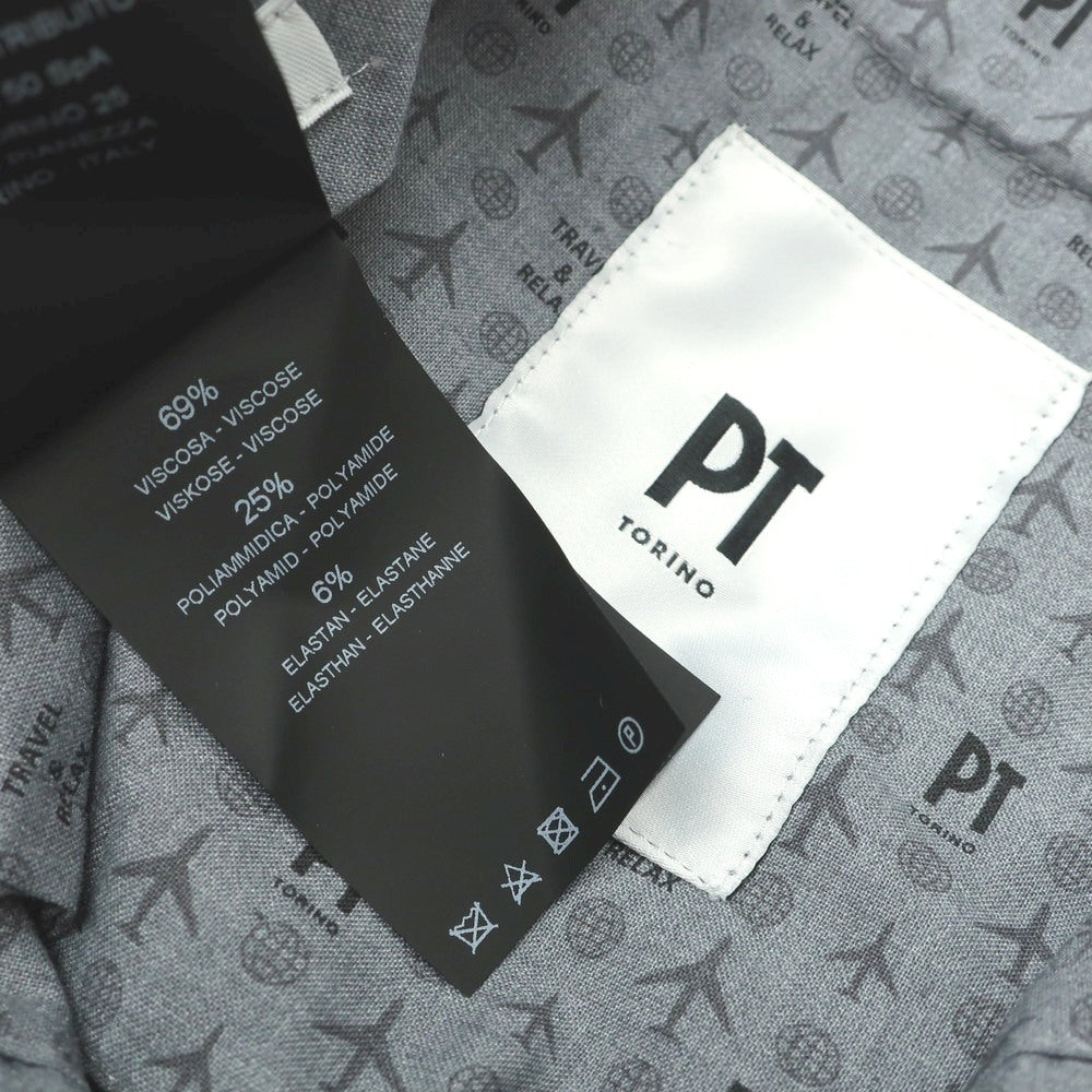 [Used] PT TORINO Rayon Nylon Jersey Casual Slacks Pants Black [44] [Condition Rank B] [Men&