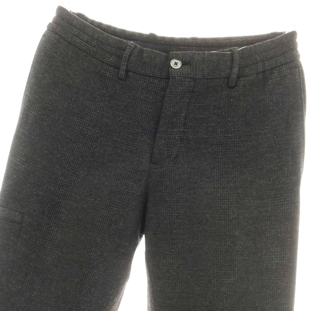 【中古】ピーティートリノ PT TORINO レーヨンナイロン ジャージー グレンチェック イージースラックスパンツ ブラックxグレー【サイズ44】【 状態ランクB 】【 メンズ 】[DPD]