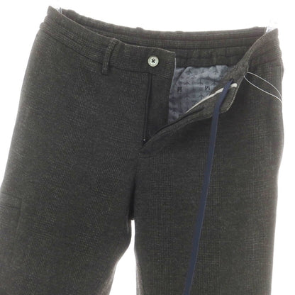【中古】ピーティートリノ PT TORINO レーヨンナイロン ジャージー グレンチェック イージースラックスパンツ ブラックxグレー【 44 】【 状態ランクB 】【 メンズ 】
