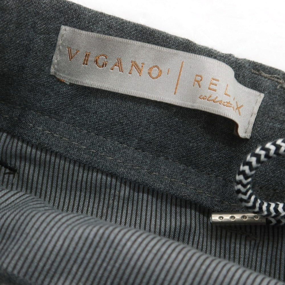 【中古】ヴィガーノ VIGANO ストレッチ ウールポリエステル イージースラックスパンツ グレー【 44 】【 状態ランクB 】【 メンズ 】