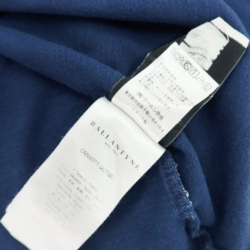 【中古】バランタイン BALLANTYNE コットン 半袖ポロシャツ ライトネイビー【サイズＭ】【 状態ランクD 】【 メンズ 】[EPD]