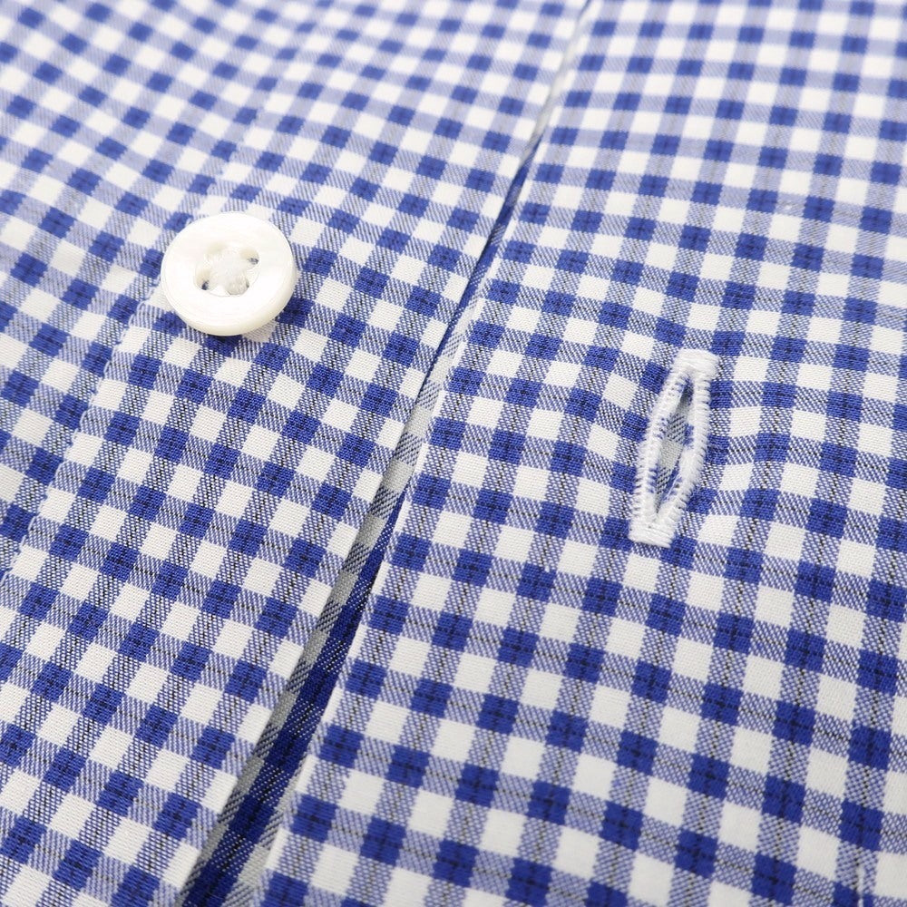 【中古】メイカーズシャツ カマクラ Makers Shirt 鎌倉 コットン ギンガムチェック ホリゾンタルカラー カジュアルシャツ ブルーxホワイト【 表記なし（M位） 】【 状態ランクC 】【 メンズ 】