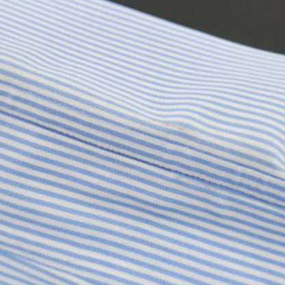 【中古】メイカーズシャツ カマクラ Makers Shirt 鎌倉 コットン ストライプ ワイドカラー ドレスシャツ ライトブルーxホワイト【 表記なし（M位） 】【 状態ランクC 】【 メンズ 】