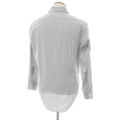 【中古】メイカーズシャツ カマクラ Makers Shirt 鎌倉 コットン ギンガムチェック ワイドカラー カジュアルシャツ グレーxホワイト【 表記なし（M位） 】【 状態ランクC 】【 メンズ 】