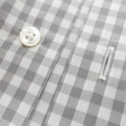 【中古】メイカーズシャツ カマクラ Makers Shirt 鎌倉 コットン ギンガムチェック ワイドカラー カジュアルシャツ グレーxホワイト【 表記なし（M位） 】【 状態ランクC 】【 メンズ 】