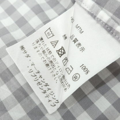 【中古】メイカーズシャツ カマクラ Makers Shirt 鎌倉 コットン ギンガムチェック ワイドカラー カジュアルシャツ グレーxホワイト【 表記なし（M位） 】【 状態ランクC 】【 メンズ 】
