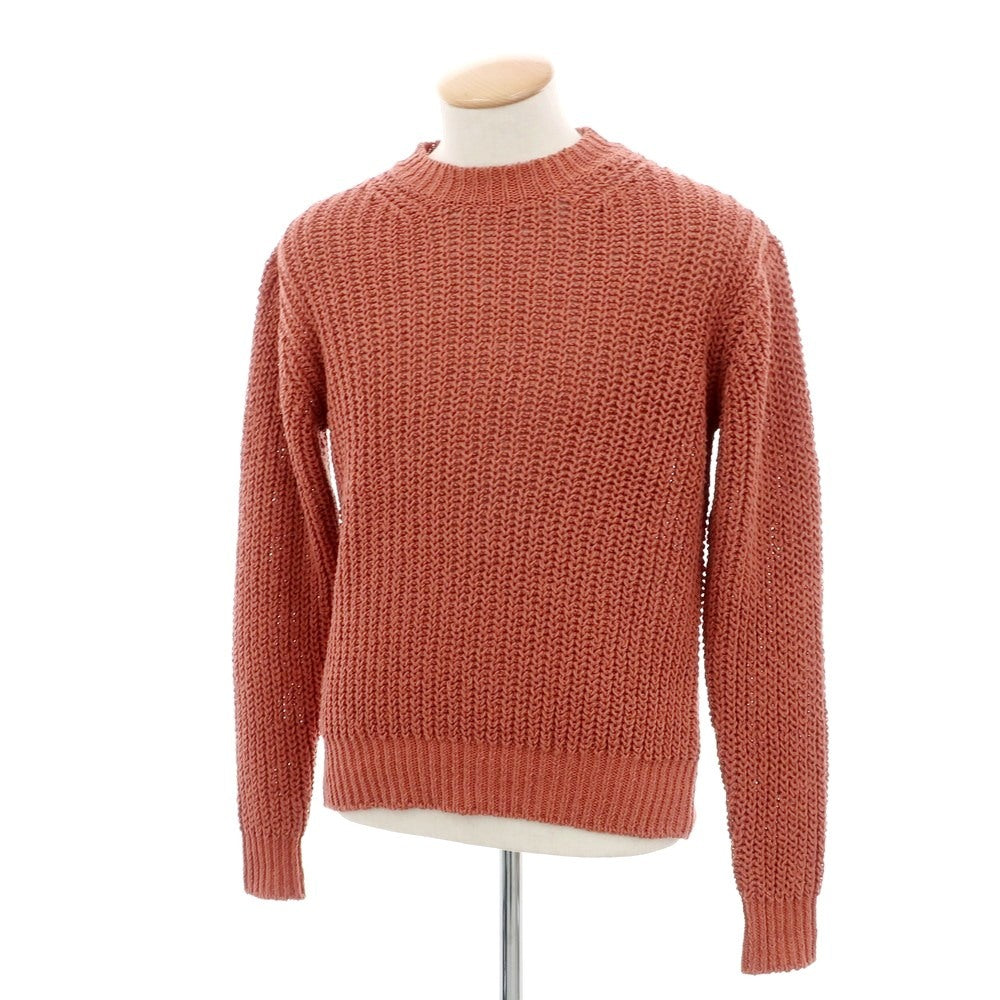 [Used] SOVEREIGN Low Gauge Cotton Linen Polyester Crew Neck Pullover Knit Brick [S] [Condition Rank B] [Men&