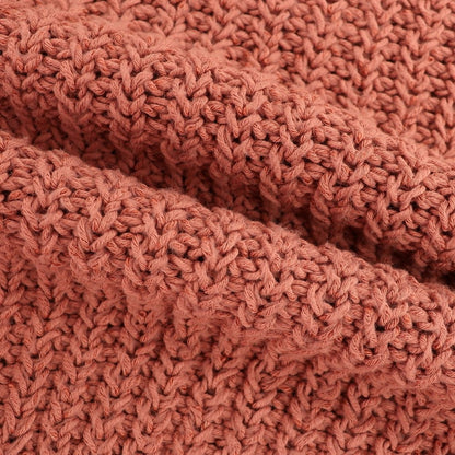 [Used] SOVEREIGN Low Gauge Cotton Linen Polyester Crew Neck Pullover Knit Brick [S] [Condition Rank B] [Men&