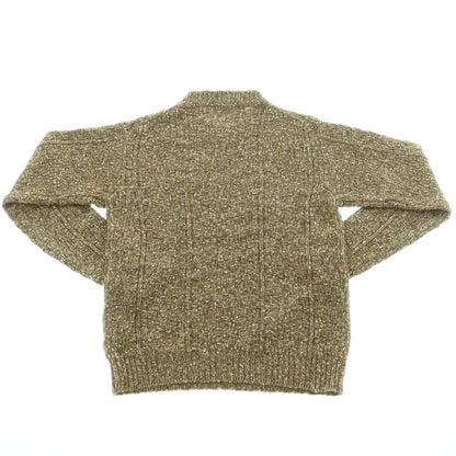【中古】セッテフィーリ カシミア Settefili Cashmere アルパカ混コットン クルーネック プルオーバーニット カーキxホワイト【 46 】【 状態ランクB 】【 メンズ 】