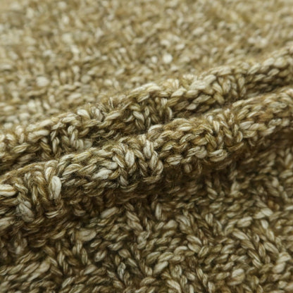 【中古】セッテフィーリ カシミア Settefili Cashmere アルパカ混コットン クルーネック プルオーバーニット カーキxホワイト【 46 】【 状態ランクB 】【 メンズ 】