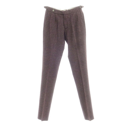 【中古】【未使用】ジーティーアー G.T.A HERRICK ウールポリエステル チェック ドレススラックスパンツ パープルxブラック【 44 】【 状態ランクS 】【 メンズ 】