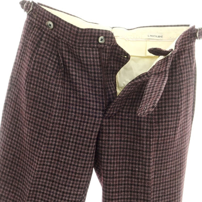 【中古】【未使用】ジーティーアー G.T.A HERRICK ウールポリエステル チェック ドレススラックスパンツ パープルxブラック【 44 】【 状態ランクS 】【 メンズ 】