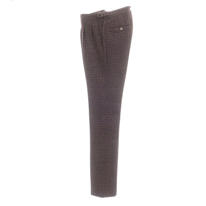 【中古】【未使用】ジーティーアー G.T.A HERRICK ウールポリエステル チェック ドレススラックスパンツ パープルxブラック【 44 】【 状態ランクS 】【 メンズ 】