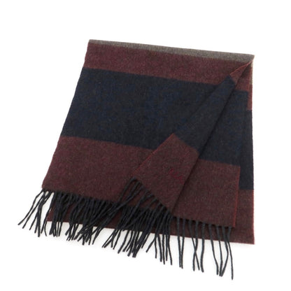 【中古】カナーリ CANALI カシミヤ マフラー ボルドーxダークネイビー【 状態ランクA 】【 メンズ 】