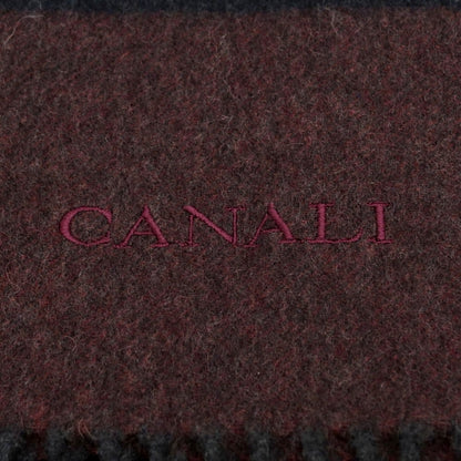 【中古】カナーリ CANALI カシミヤ マフラー ボルドーxダークネイビー【 状態ランクA 】【 メンズ 】