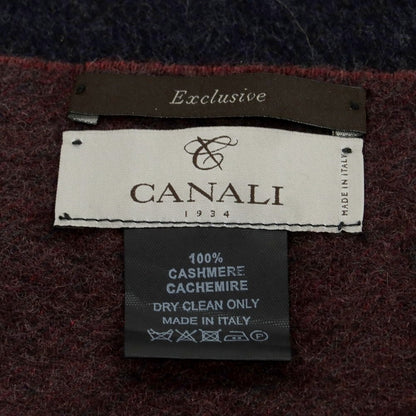 【中古】カナーリ CANALI カシミヤ マフラー ボルドーxダークネイビー【 状態ランクA 】【 メンズ 】