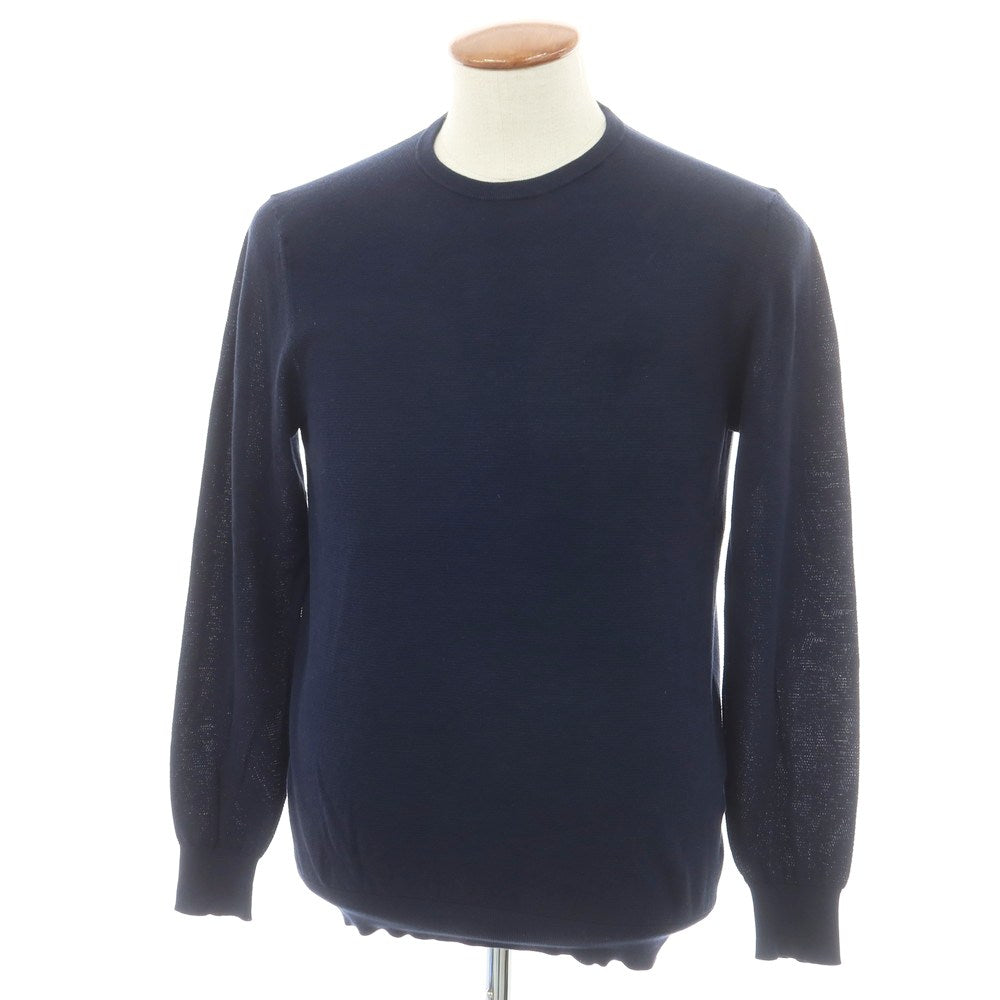 [Used] Drumohr high gauge cotton crew neck pullover knit navy [48] [Condition rank B] [Men&
