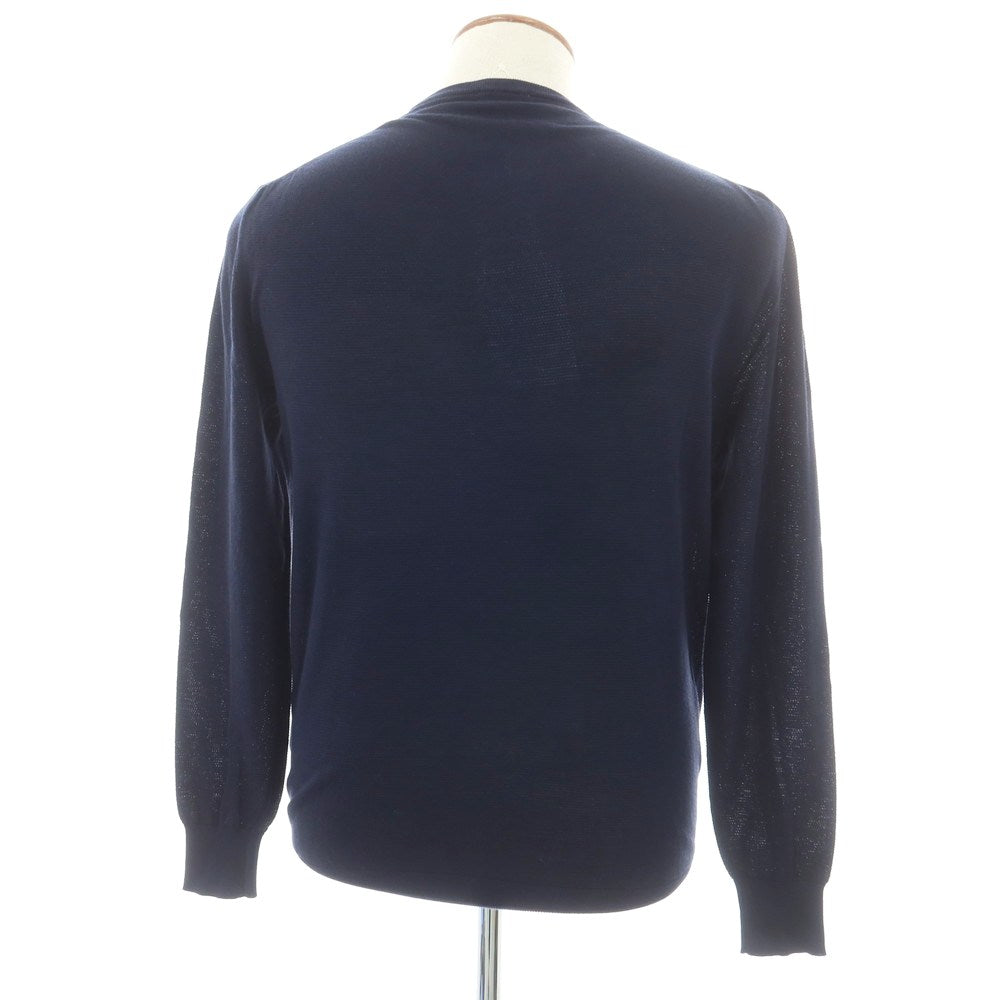 [Used] Drumohr high gauge cotton crew neck pullover knit navy [48] [Condition rank B] [Men&