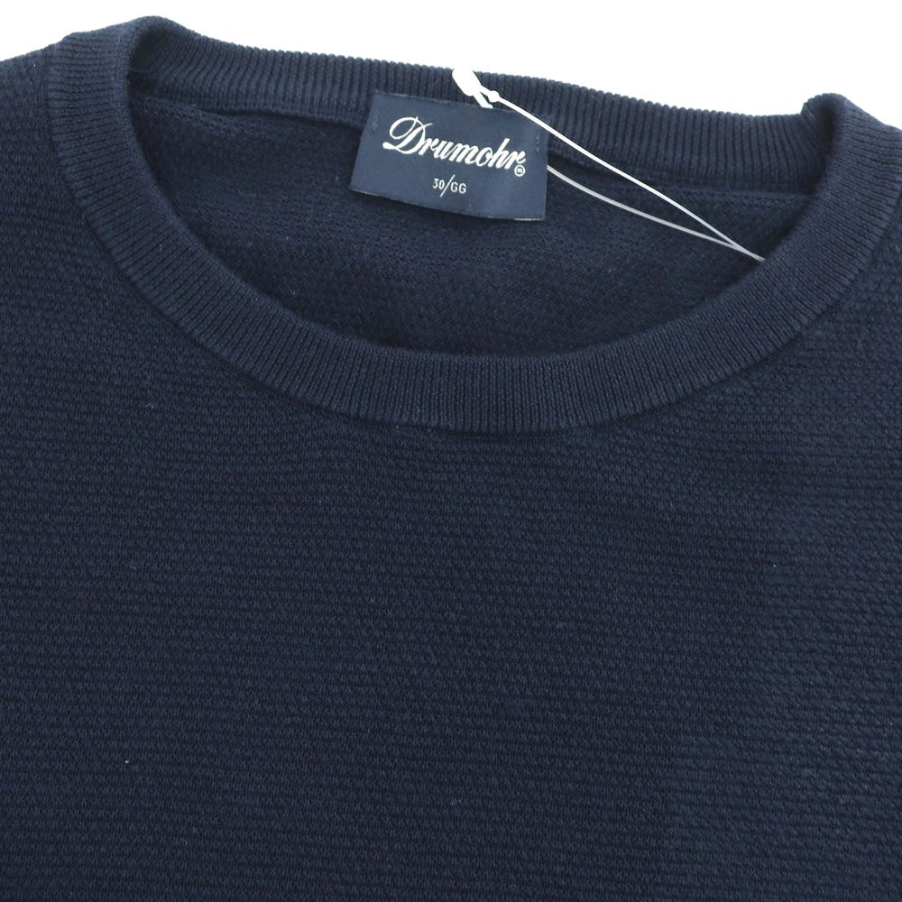 [Used] Drumohr high gauge cotton crew neck pullover knit navy [48] [Condition rank B] [Men&