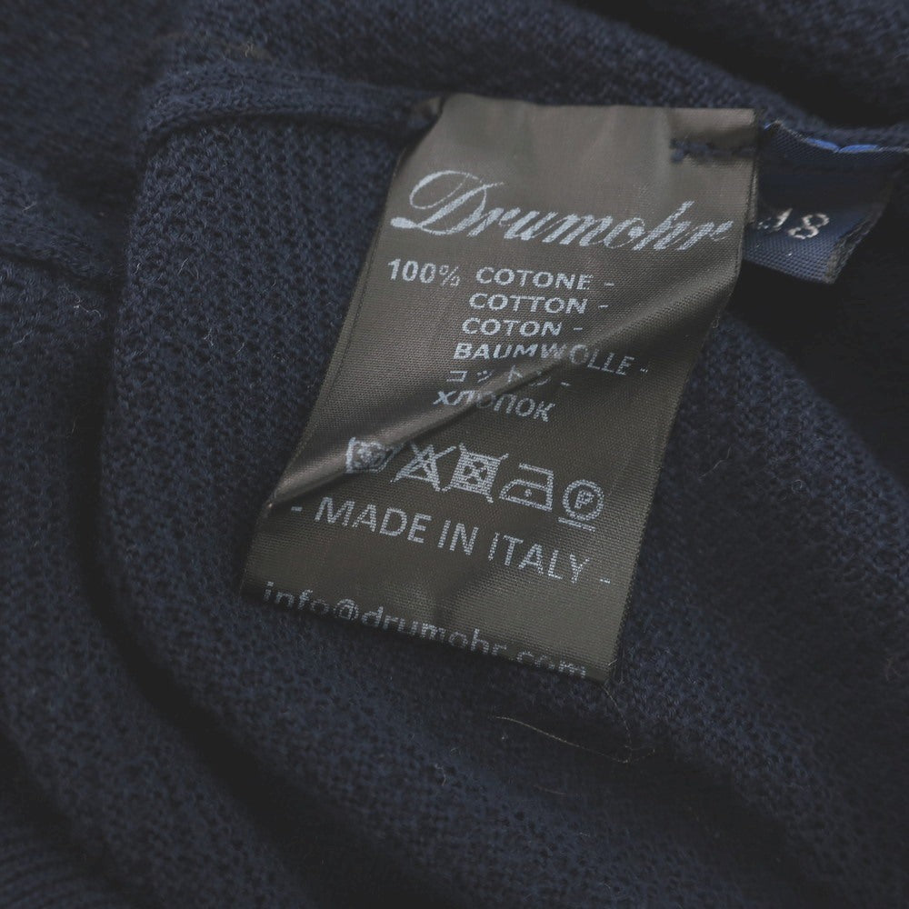 [Used] Drumohr high gauge cotton crew neck pullover knit navy [48] [Condition rank B] [Men&
