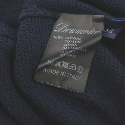 [Used] Drumohr high gauge cotton crew neck pullover knit navy [48] [Condition rank B] [Men&