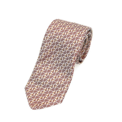 [Used] FIORIO Silk Jacquard Necktie Red Brown x White [Condition Rank B] [Men&