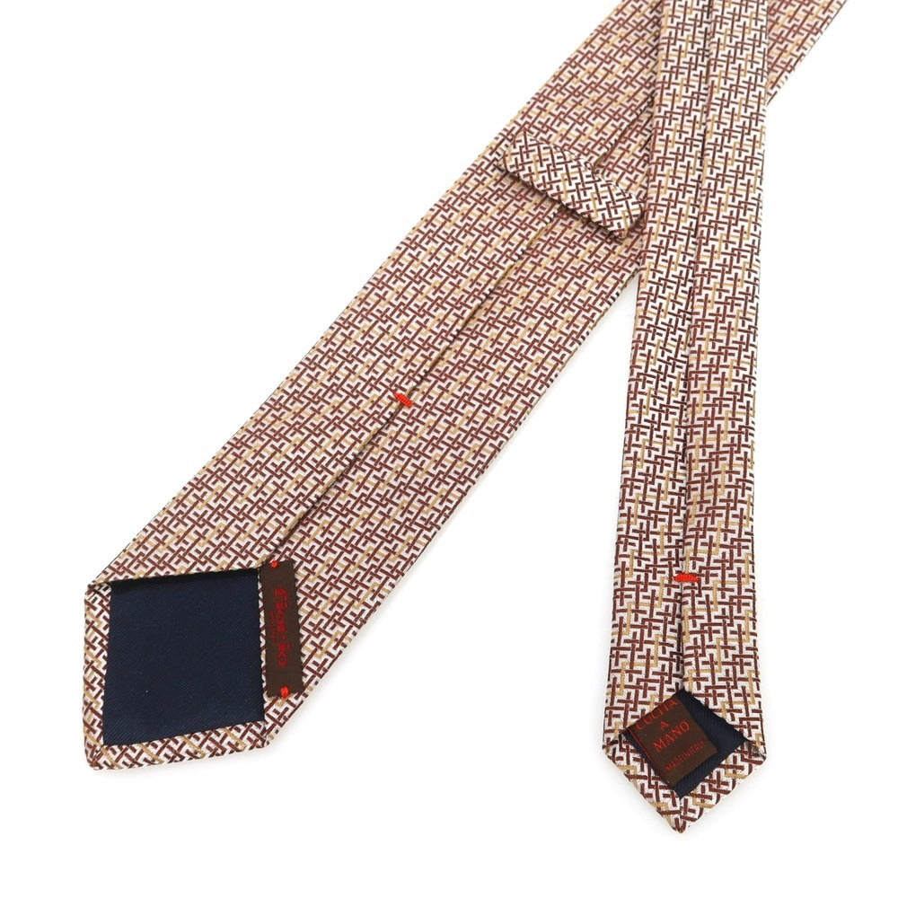 [Used] FIORIO Silk Jacquard Necktie Red Brown x White [Condition Rank B] [Men&
