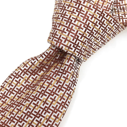 [Used] FIORIO Silk Jacquard Necktie Red Brown x White [Condition Rank B] [Men&