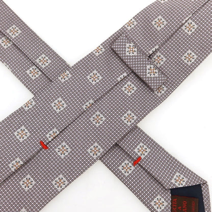 [Used] FIORIO Silk Small Pattern Necktie Gray x Light Pink [Condition Rank B] [Men&