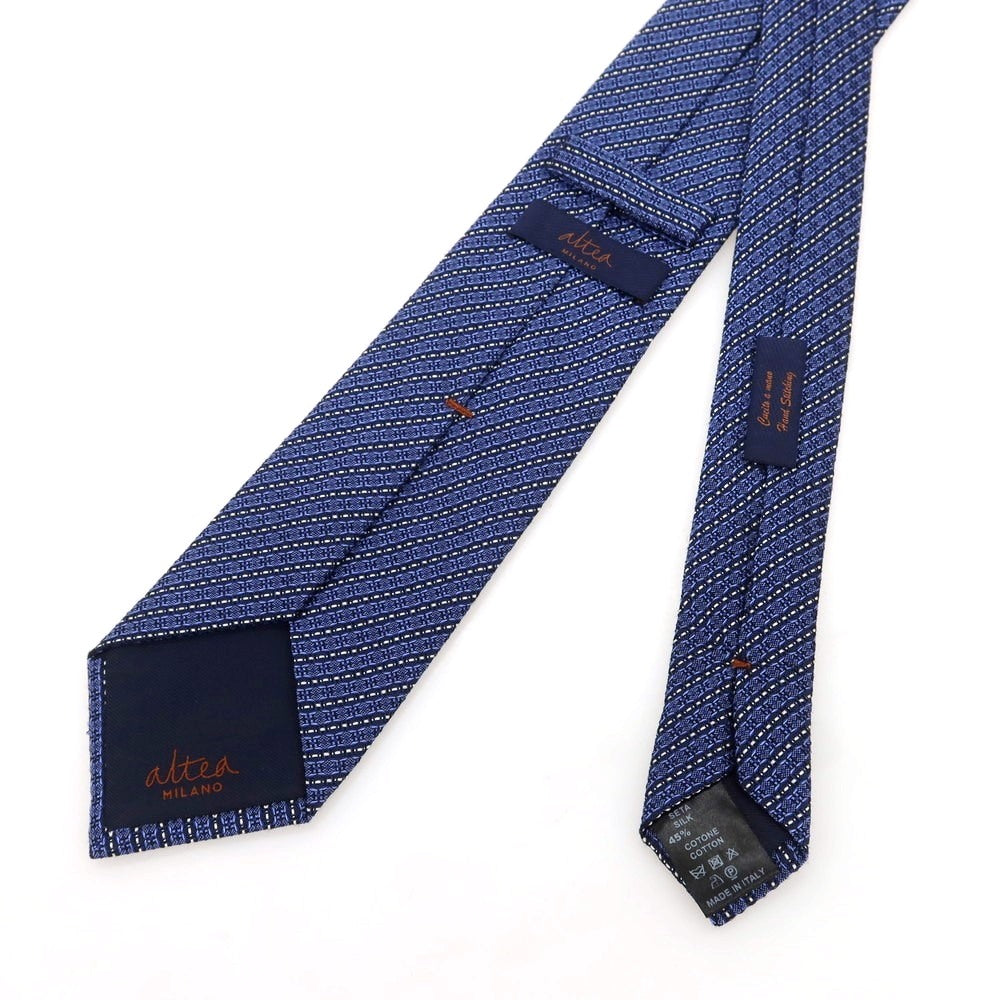 [Used] Altea Silk Cotton Striped Necktie Blue [Condition Rank B] [Men&