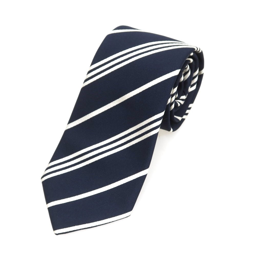 [Used] Franco Bassi Silk Striped Necktie Dark Navy x White [Condition Rank B] [Men&