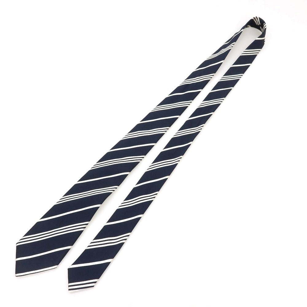 [Used] Franco Bassi Silk Striped Necktie Dark Navy x White [Condition Rank B] [Men&