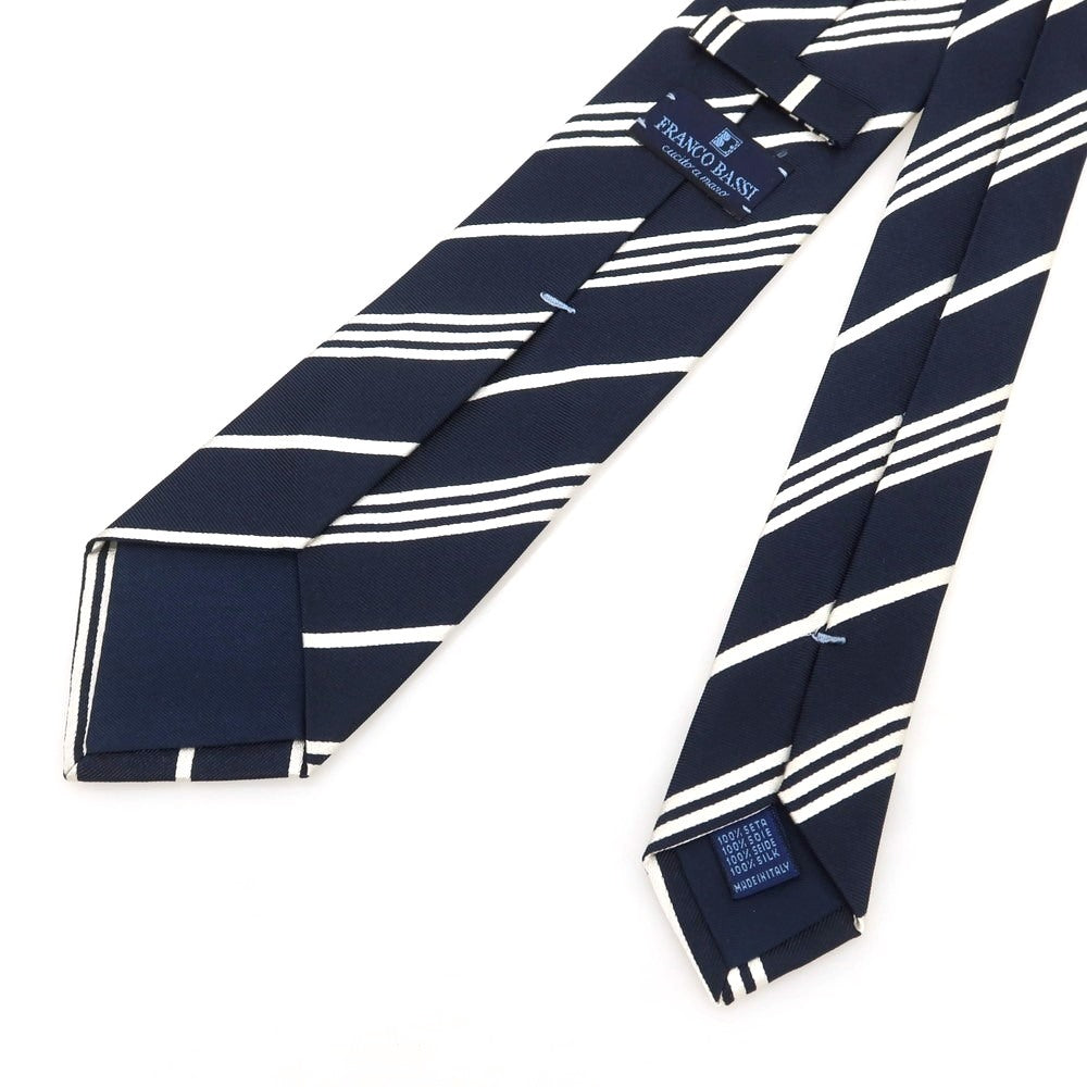 [Used] Franco Bassi Silk Striped Necktie Dark Navy x White [Condition Rank B] [Men&