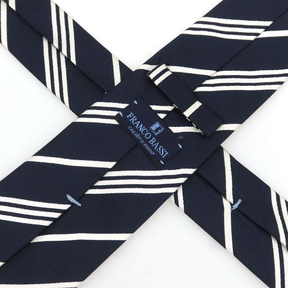 [Used] Franco Bassi Silk Striped Necktie Dark Navy x White [Condition Rank B] [Men&