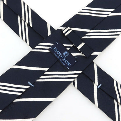 [Used] Franco Bassi Silk Striped Necktie Dark Navy x White [Condition Rank B] [Men&
