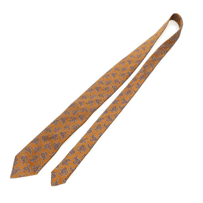[Used] Leonardo Tazzari Silk Paisley Pattern Necktie Orange Brown [Condition Rank B] [Men&