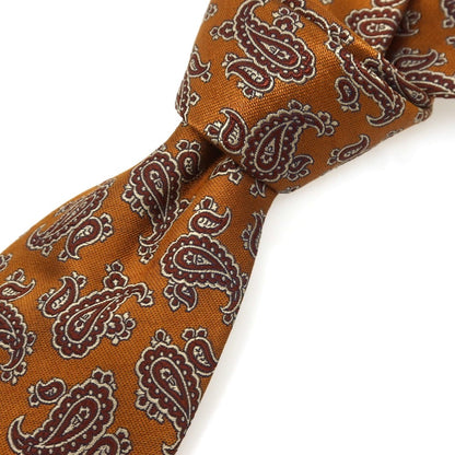 [Used] Leonardo Tazzari Silk Paisley Pattern Necktie Orange Brown [Condition Rank B] [Men&