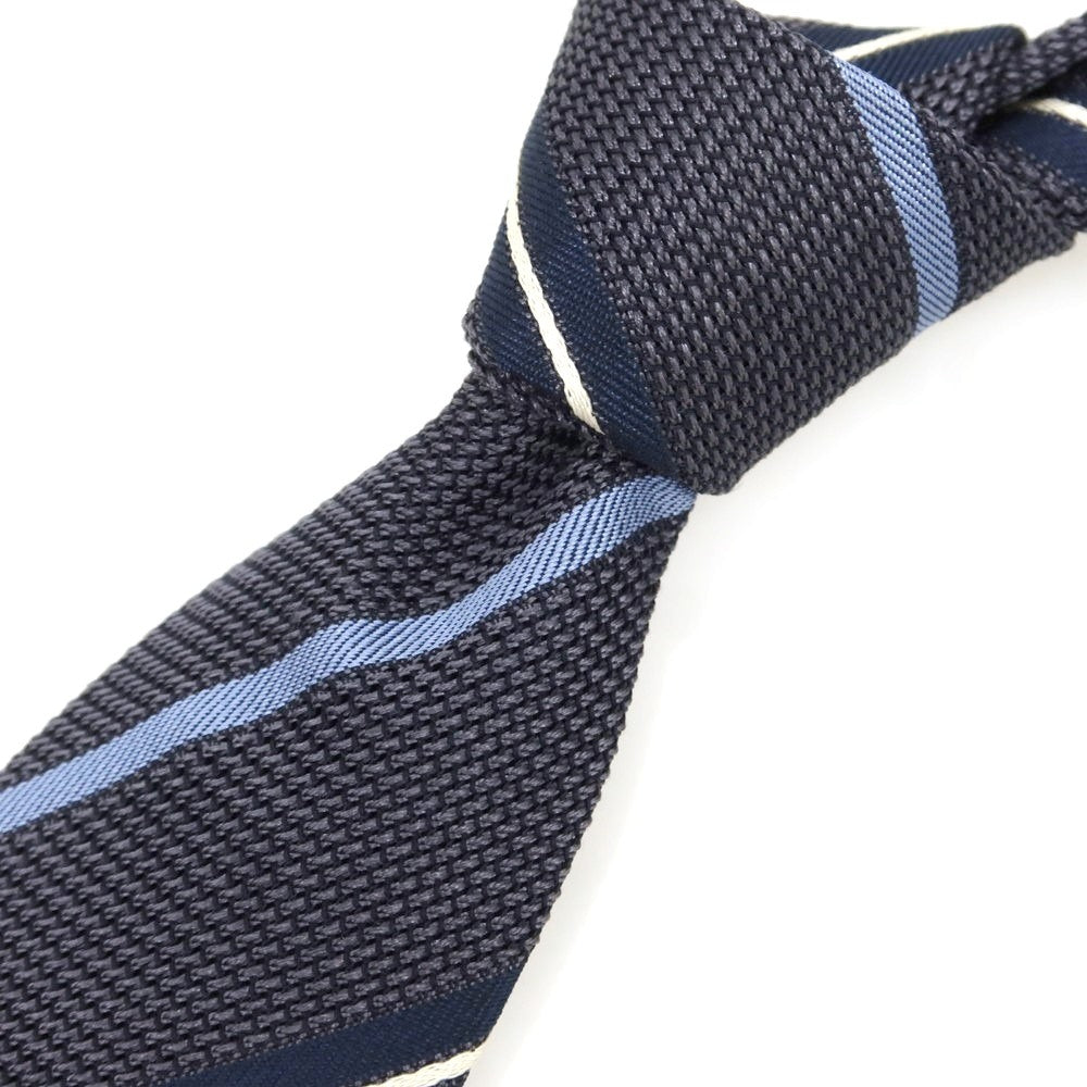 [Used] Michael J. Drake Silk Striped Tie Navy x Gray [Condition Rank B] [Men&