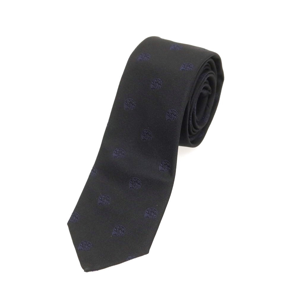 [Used] Gabriele Pasini Silk Small Pattern Narrow Necktie Black x Navy [Condition Rank B] [Men&