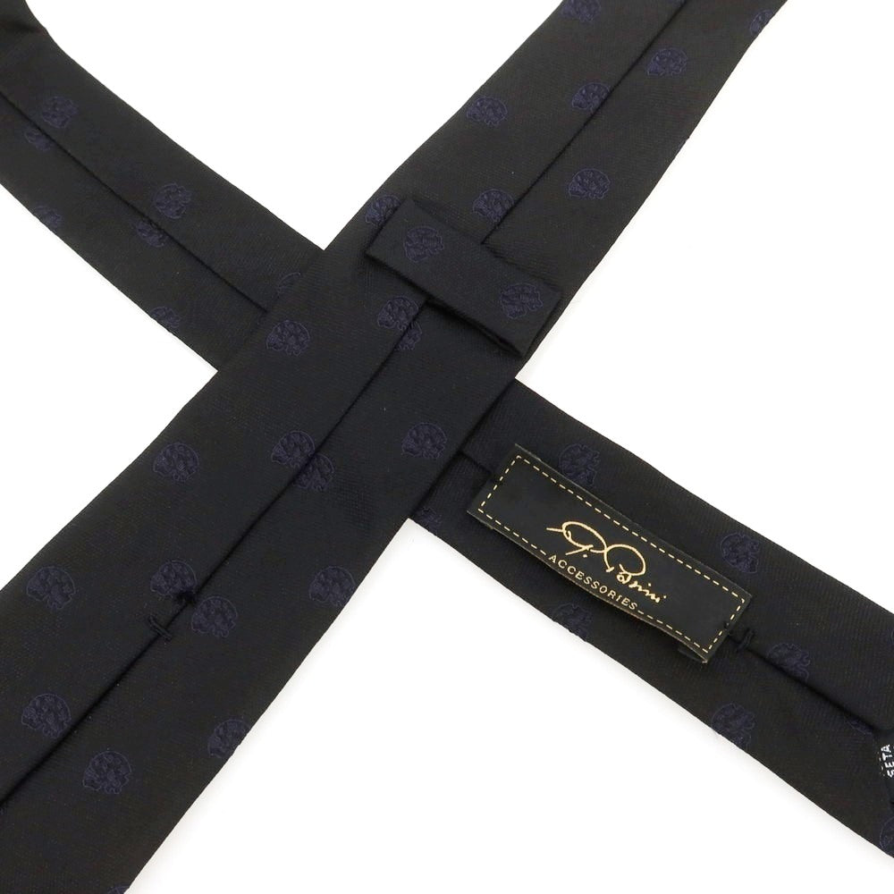 [Used] Gabriele Pasini Silk Small Pattern Narrow Necktie Black x Navy [Condition Rank B] [Men&