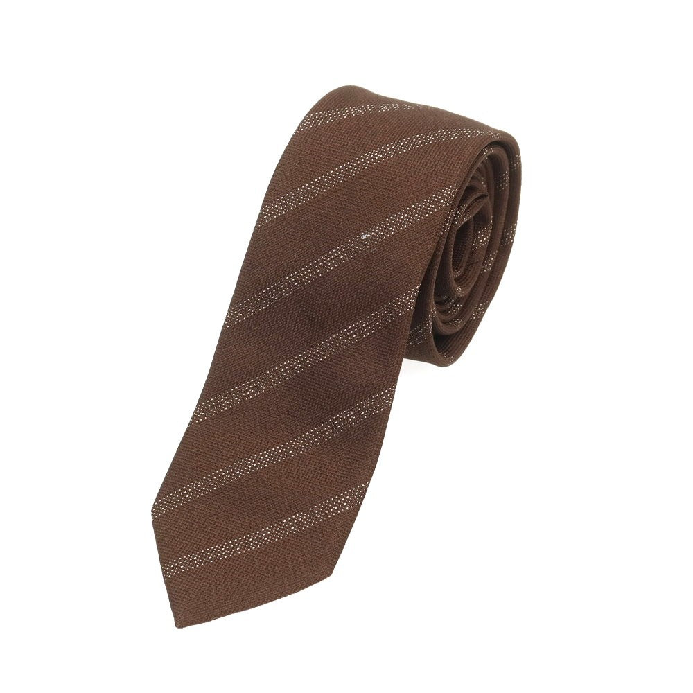 [Used] Dior Homme Silk Striped Narrow Tie Brown x White [Condition Rank B] [Men&