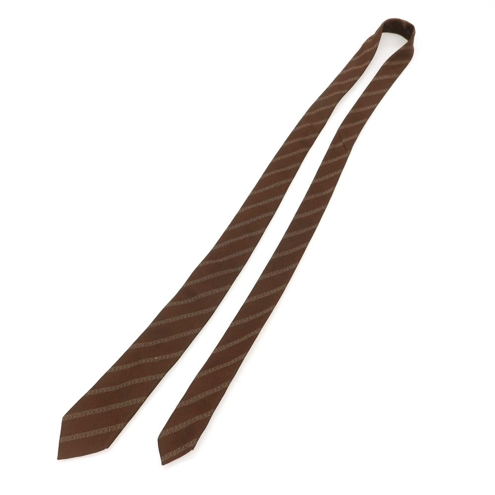 [Used] Dior Homme Silk Striped Narrow Tie Brown x White [Condition Rank B] [Men&